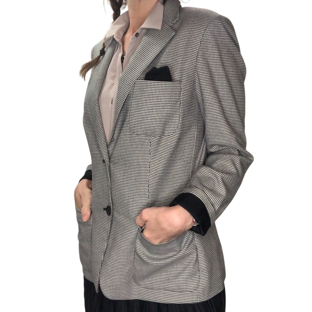 Lauren Ralph Lauren Houndstooth Blazer Sz 10 2 Button Jacket Classic Old Money